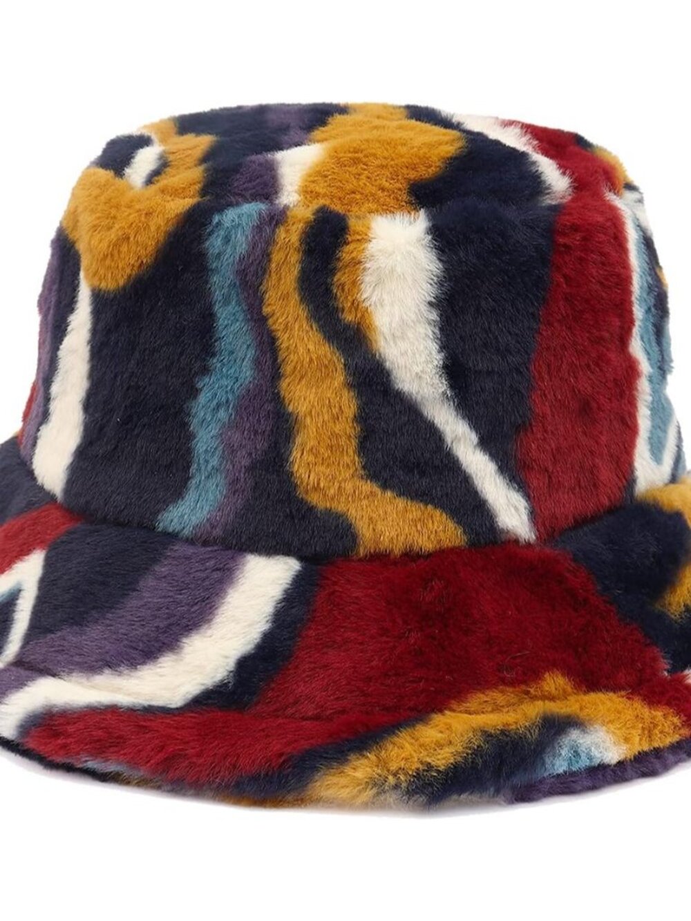 Fuzzy Bucket Hat for Women Furry Fur Bucket Hat Winter Warm Plush Fisherman Fluf